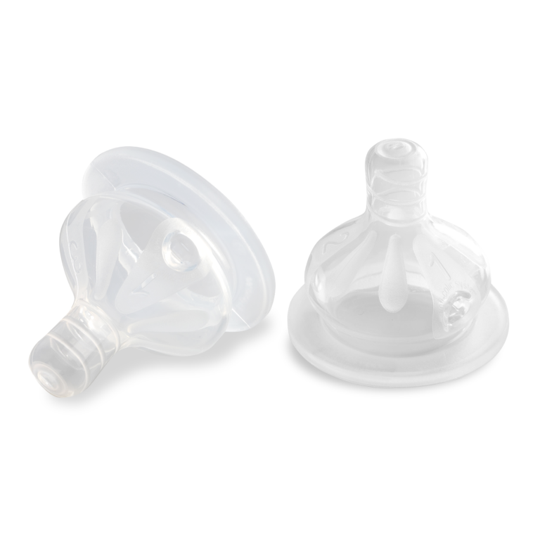 2 tétines silicone anti-colique débit variable gros biberons